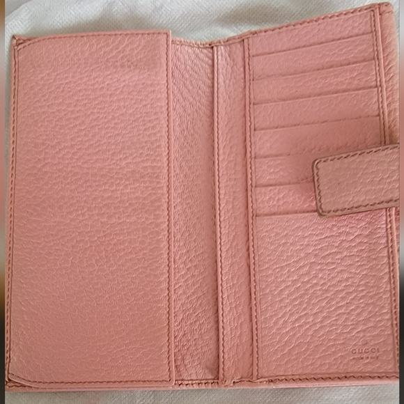 Gucci Pink Bamboo Accent Leather Continental Wallet - Picture 3 of 13